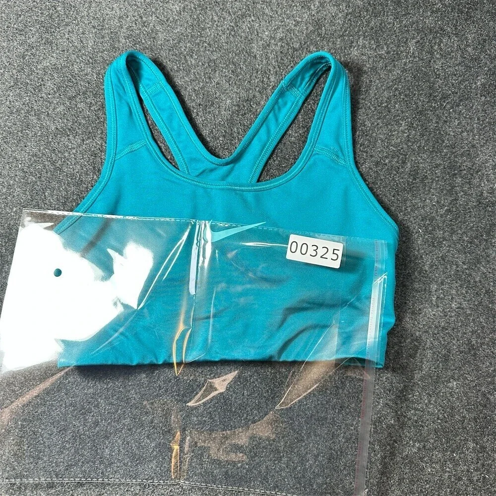 Nike Dri-FIT Swoosh Sports Bra Womens M Teal Racerback Low Support